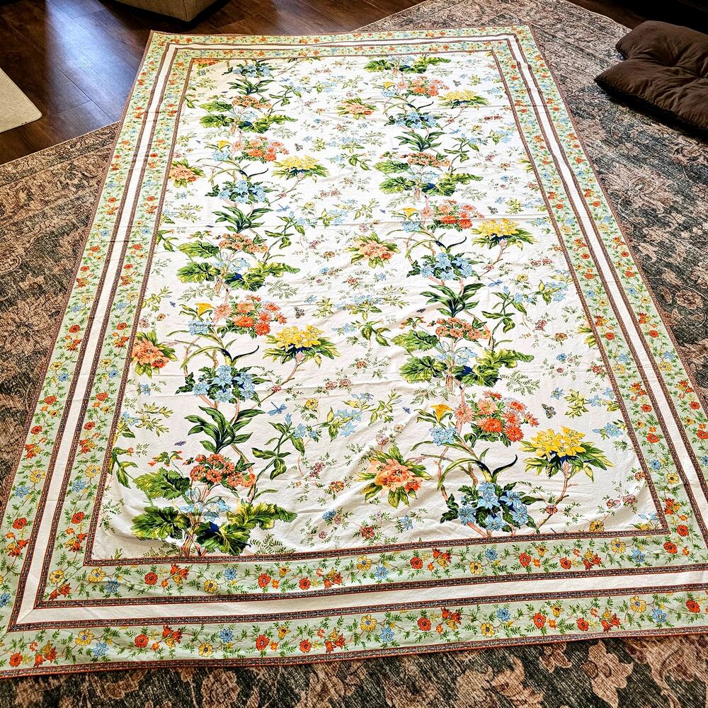 Company Store Floral Cotton Tablecloth 70x108 Garden Print